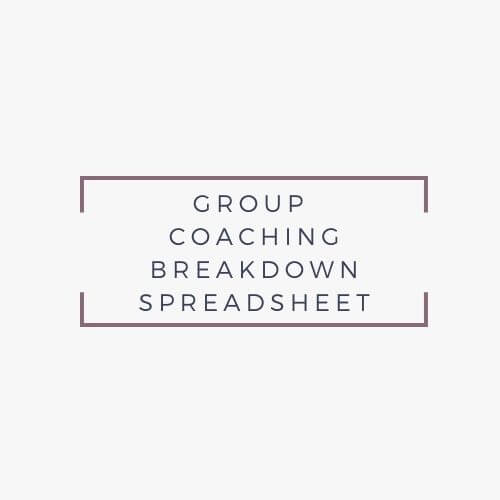 group coaching breakdown spreadsheet